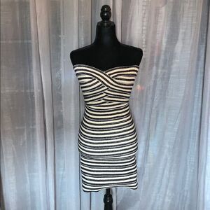 Pleasure Doing Business Black & White Dress